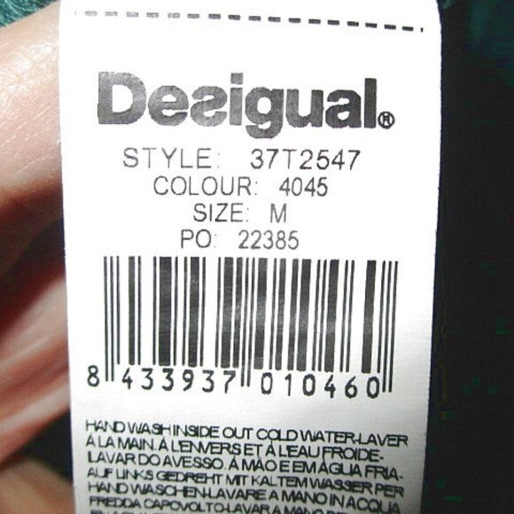 Desiqual STRETCH Jersey Size M BLOUSE Tunic Top METALLIC Floral DOLMAN Scoop - Picture 8 of 11